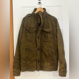 Abercrombie & Fitch Sawtooth Jacket Mens Medium Canvas Flannel Lined Y2K RARE